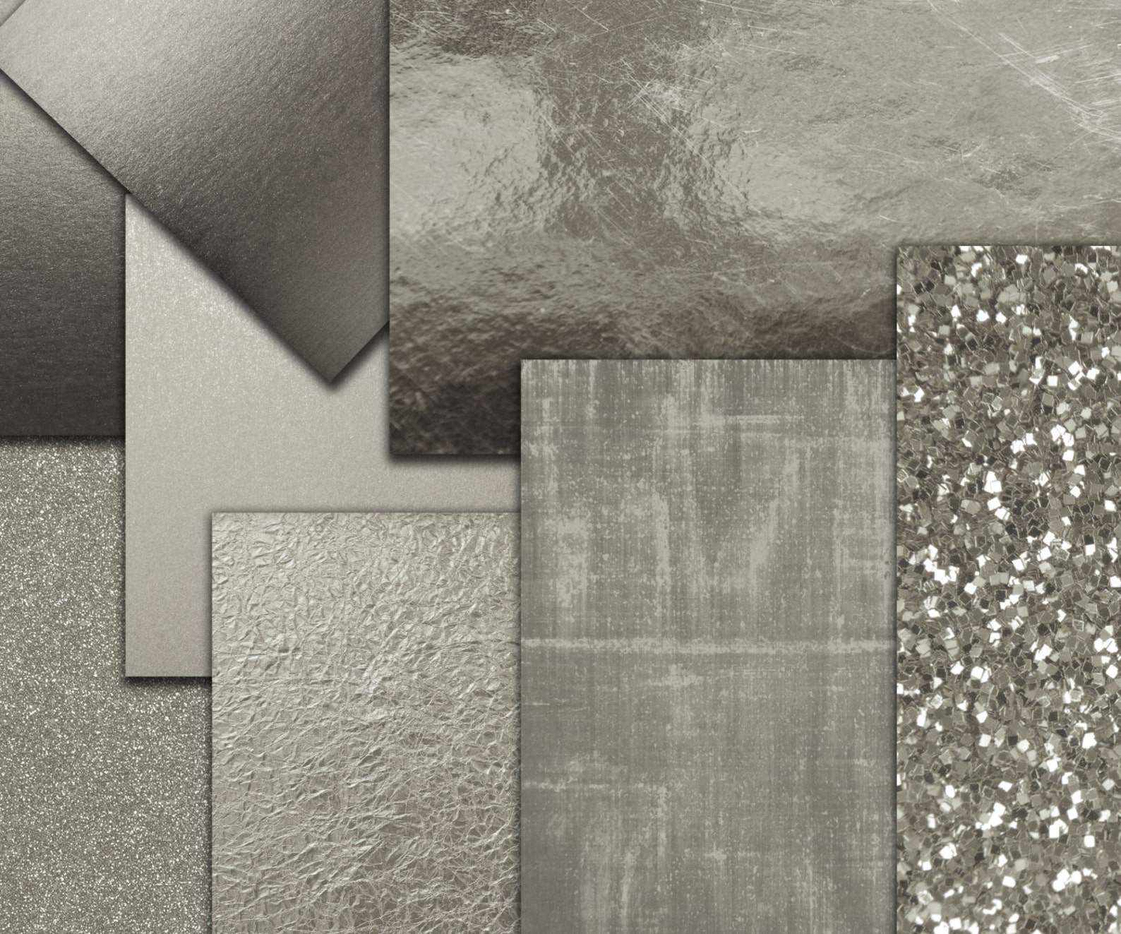 Silver Digital Paper silver FOIL Papers Platinum Etsy