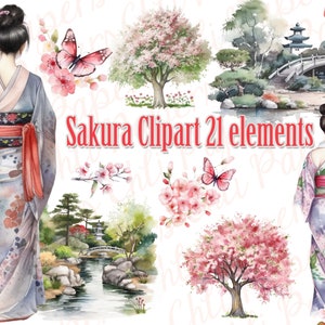 Imágenes Prediseñadas de Sakura, imágenes prediseñadas de flor de cerezo, jardín japonés, jardín Zen, imágenes prediseñadas de Geisha, mujeres del este, árbol de Sakura Png, flor Floral rosa Png