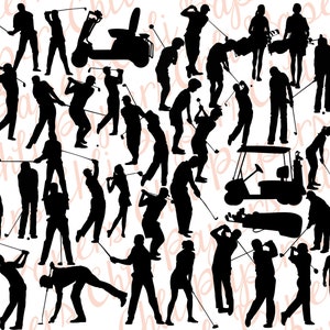 Clipart de silhouettes de golf : « GOLF SVG » Silhouettes Svg, golfeur cut vecteur de fichiers, Silhouettes de Sport, Golf, Silhouettes de couper des fichiers, Golf Dxf, Cricut