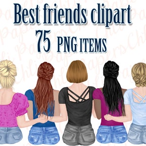 Beste Vrienden Clipart, Portret schepper, BFF Mok ontwerp, Bruidsmeisje clipart, Meisjes clipart, BFF clipart, Bachelorette clipart, Hart vorm boom