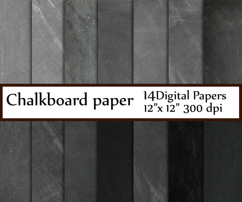 Chalkboard Digital Paper chalkboard Paper Etsy