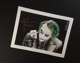The Joker, Heath Ledger, (The Dark Knight), authentic print of original artwork by Lee Bourke