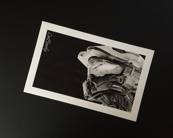 Halo, Master Chief (Facing Sideways), Limited Ed. print of original artwork by Lee Bourke