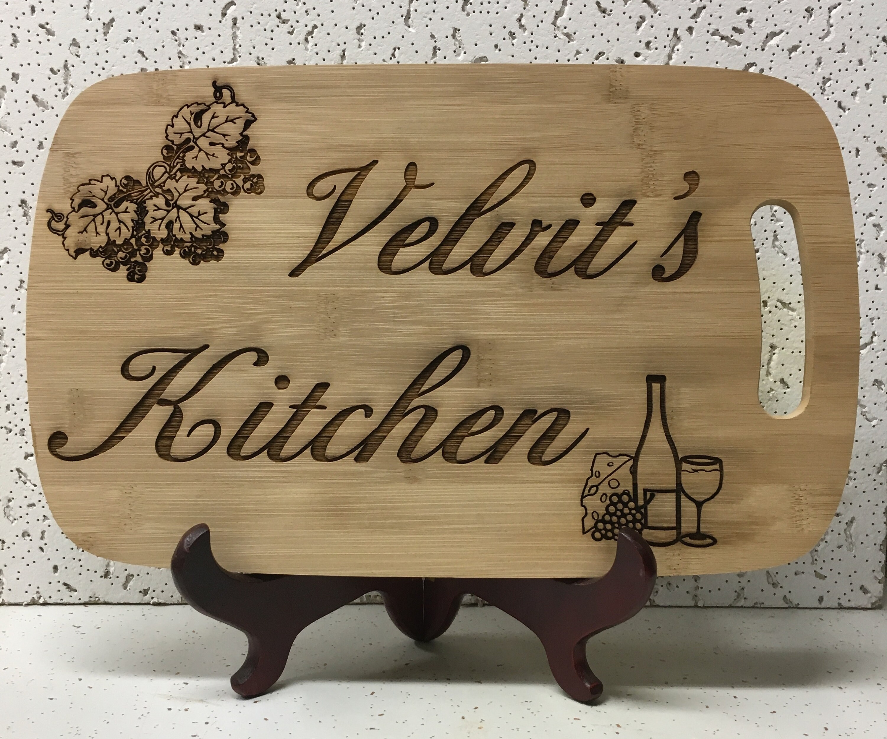 Personalized cutting board wine theme Etsy