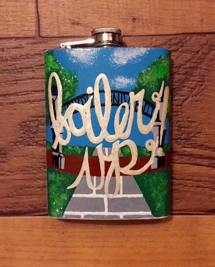 Custom Hand Painted Flask Custom Hip Flask Hand Painted Etsy