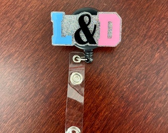 Carrete de insignia de trabajo y entrega de brillo, titular de la insignia L&D, titular de la insignia del médico, regalo de enfermera, carrete de insignia lindo, hospital, idea de regalo,
