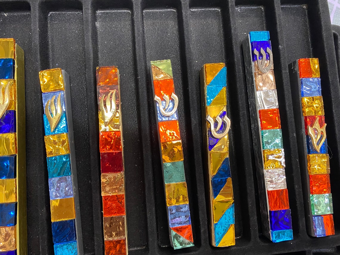 Mosaic mezuzahs modern mezuzah with case mezuzah with Etsy