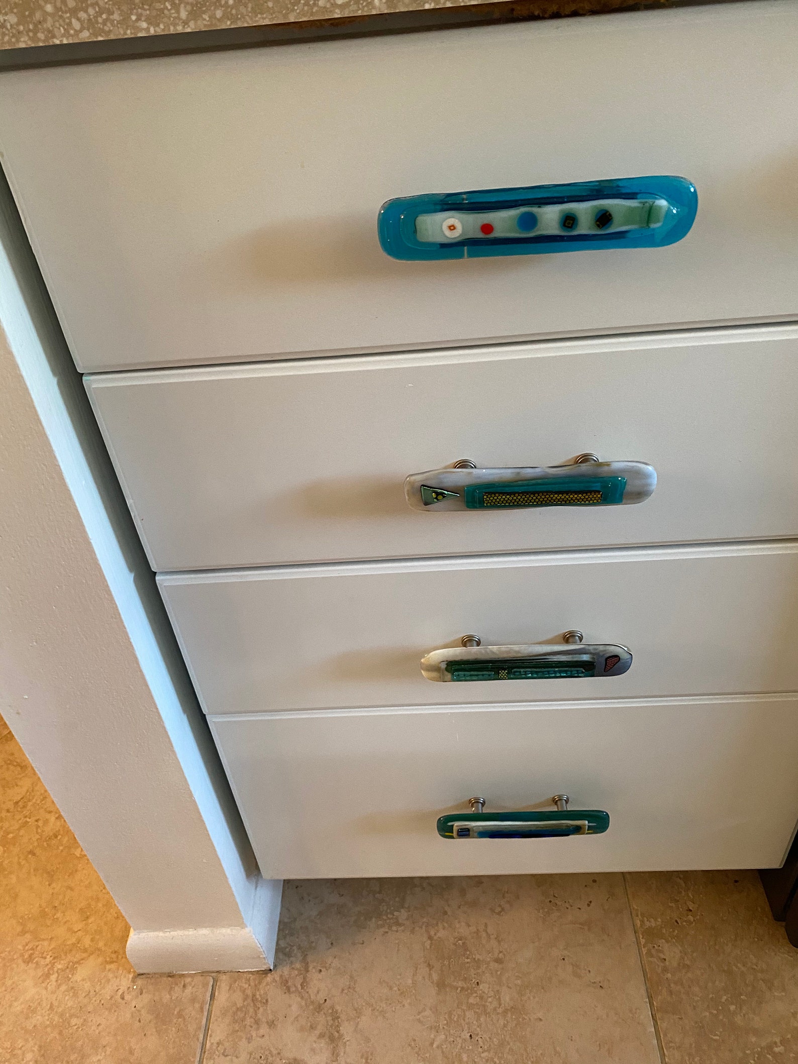 Blue Glass Pulls and Blue Knobs custom Order Etsy UK