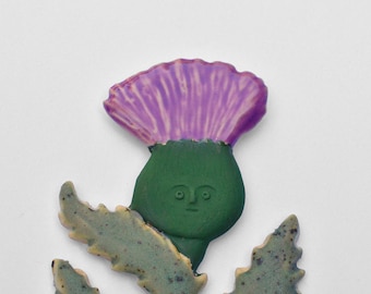 Thistle. Ceramic wall ornament. Wall art