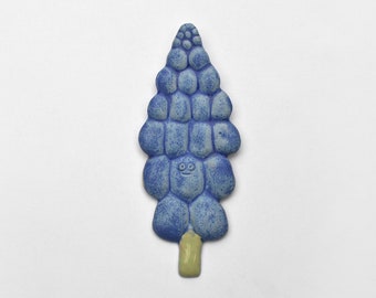 Muscari. Fleur bleue, décoration murale en céramique
