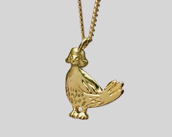 Harpy. Lady Bird golden pendant necklace