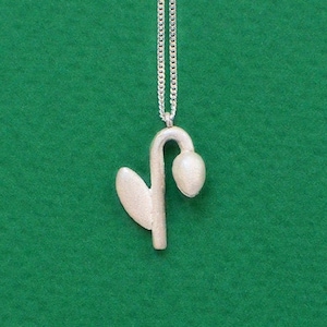 Tulip flower. Silver pendant necklace image 1