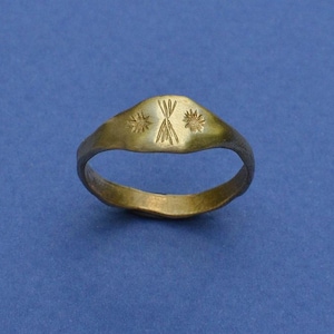 The Second Sun. Ring in raw brass