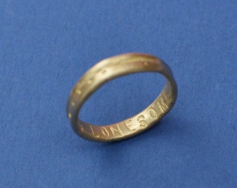 So Long, Lonesome. Brass ring with secret message. Medieval jewel