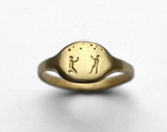 Star Worshippers. Raw brass ring