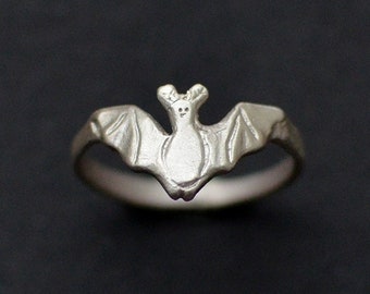 Bat ring. Handmade sterling silver ring