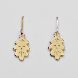 Dead Leaves. Golden brass earrings. Autumn leaf