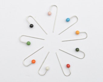 Sewing Pins earrings. Porcelain, silver