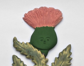 Thistle. Ceramic wall ornament. Wall art