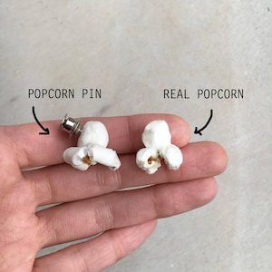 Popcorn pin. Porcelain brooch. Food jewelry. image 8