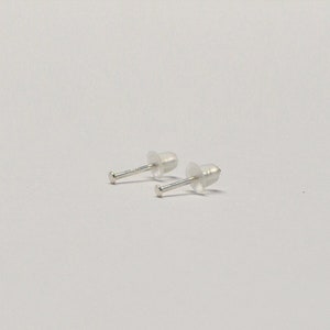 Tiny earrings. Pair of silver studs. Different sizes image 4