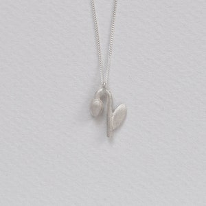 Tulip flower. Silver pendant necklace image 6