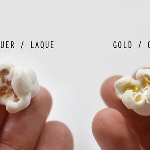 Popcorn pin. Porcelain brooch. Food jewelry. image 10