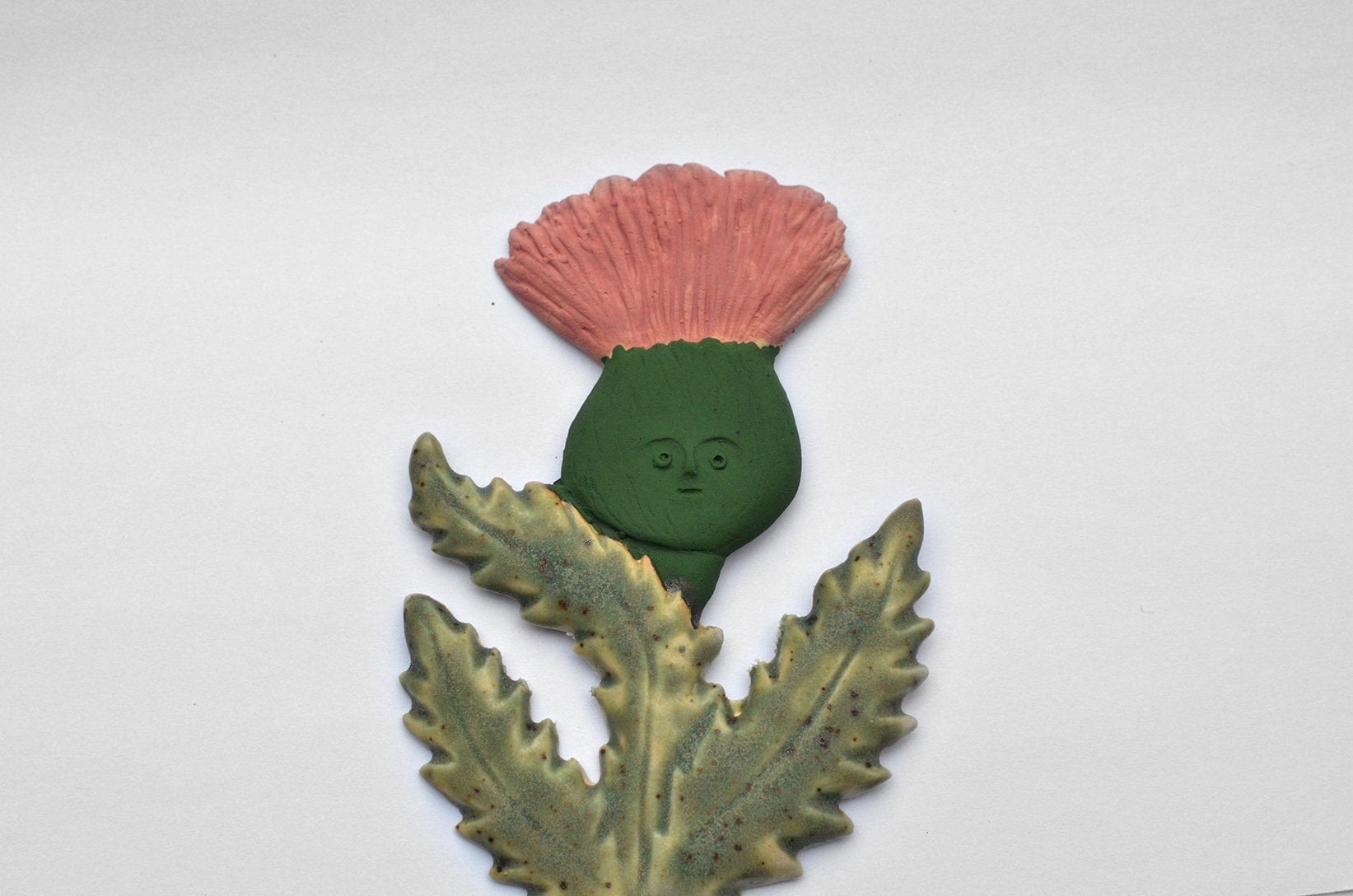 Thistle. Ceramic wall ornament. Wall art