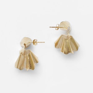 Pencil Shaving earrings. Golden brass image 7