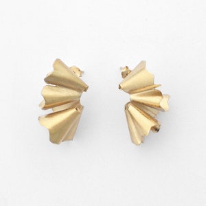 Pencil Shaving earrings. Golden brass image 5