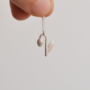 Tulip flower. Silver pendant necklace image 5