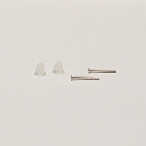 Tiny earrings. Pair of silver studs. Different sizes image 8