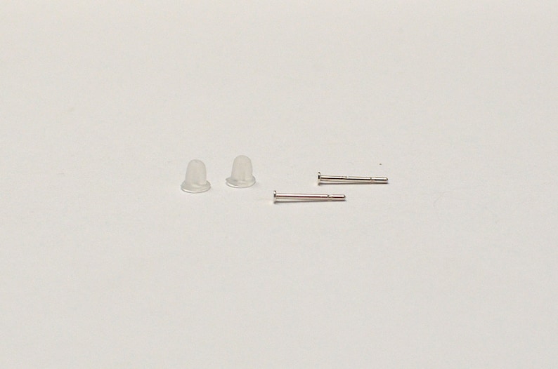 Tiny earrings. Pair of silver studs. Different sizes image 8