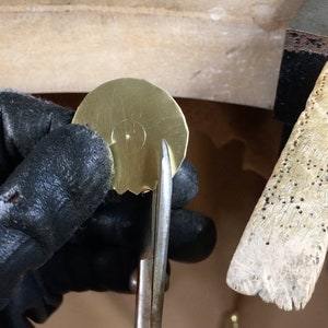 Pencil Shaving earrings. Golden brass image 8