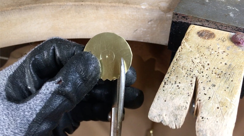 Pencil Shaving earrings. Golden brass image 8