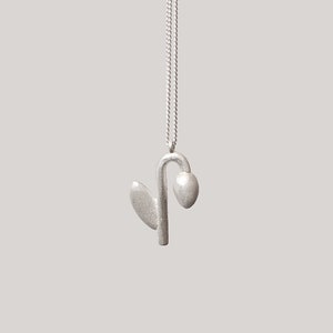 Tulip flower. Silver pendant necklace image 2