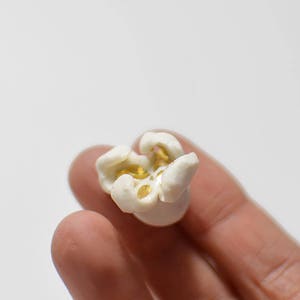 Popcorn pin. Porcelain brooch. Food jewelry. image 6