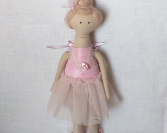 Ballerina Doll Textile Doll Cloth  Art Doll  Unique Christmas Gift