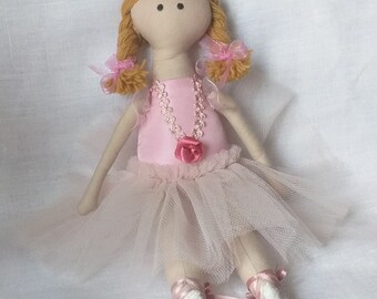 Ballerina Doll Textile Doll Cloth  Art Doll  Christmas Gift