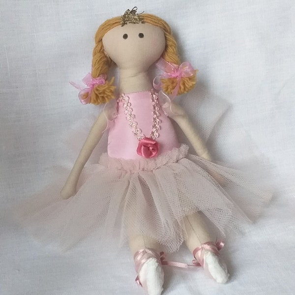 Ballerina Doll Textile Doll Cloth  Art Doll  Christmas Gift