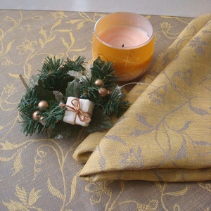 Custom linen tablecloth from jacquard linen square or rectangle tablecloth Christmas tablecloth image 2