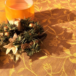 Custom linen tablecloth from jacquard linen square or rectangle tablecloth Christmas tablecloth image 3