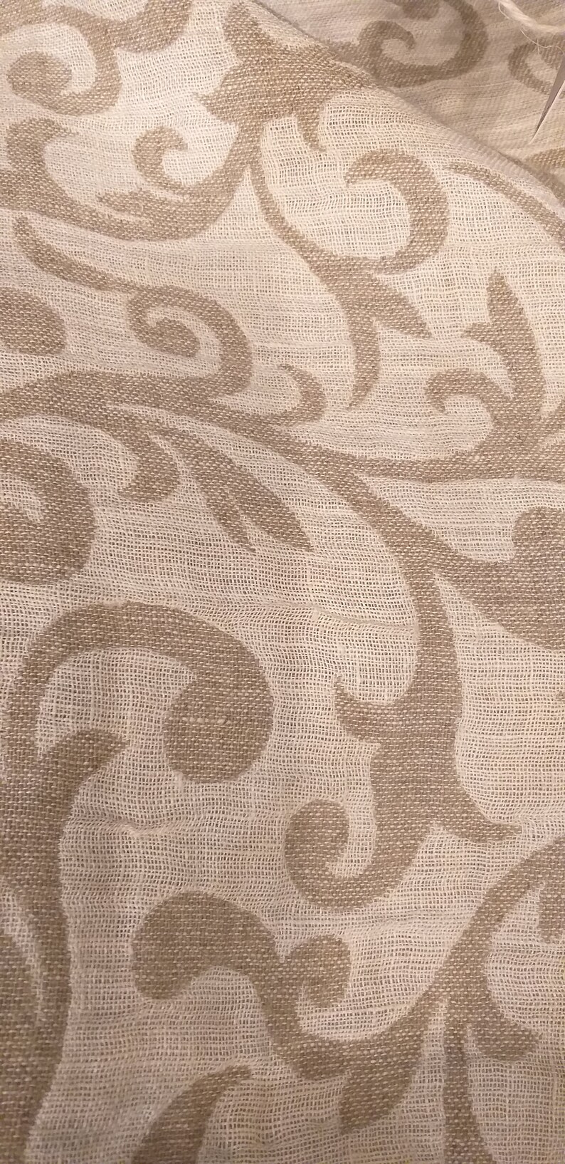 Double layered shower rug . Softened fringe Linen bath mat made of heavy two sided jacquard linen