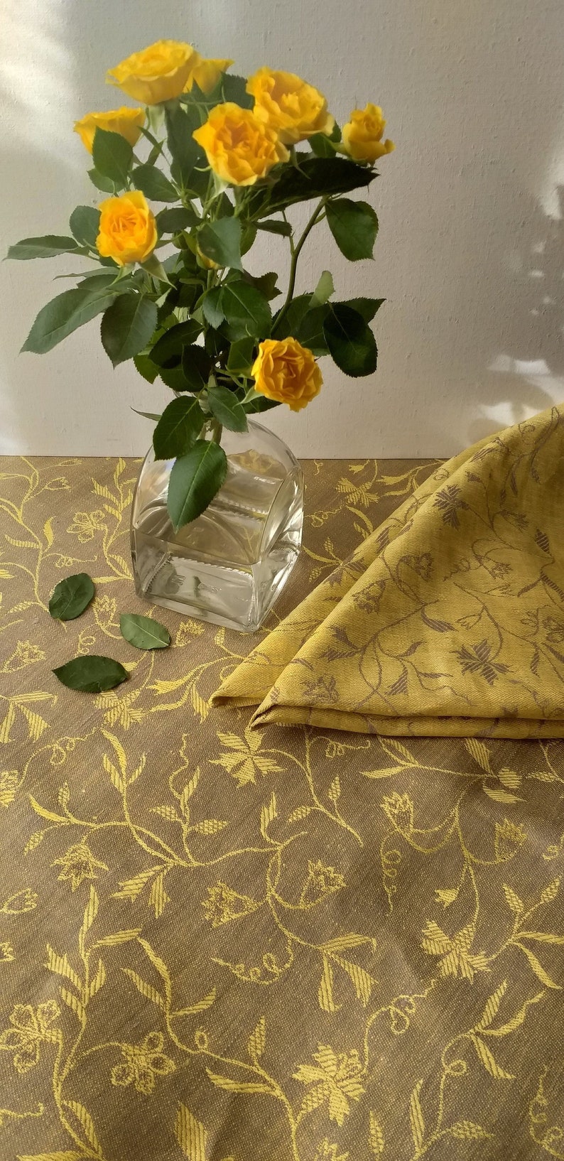 Custom linen tablecloth from jacquard linen square or rectangle tablecloth Christmas tablecloth image 1
