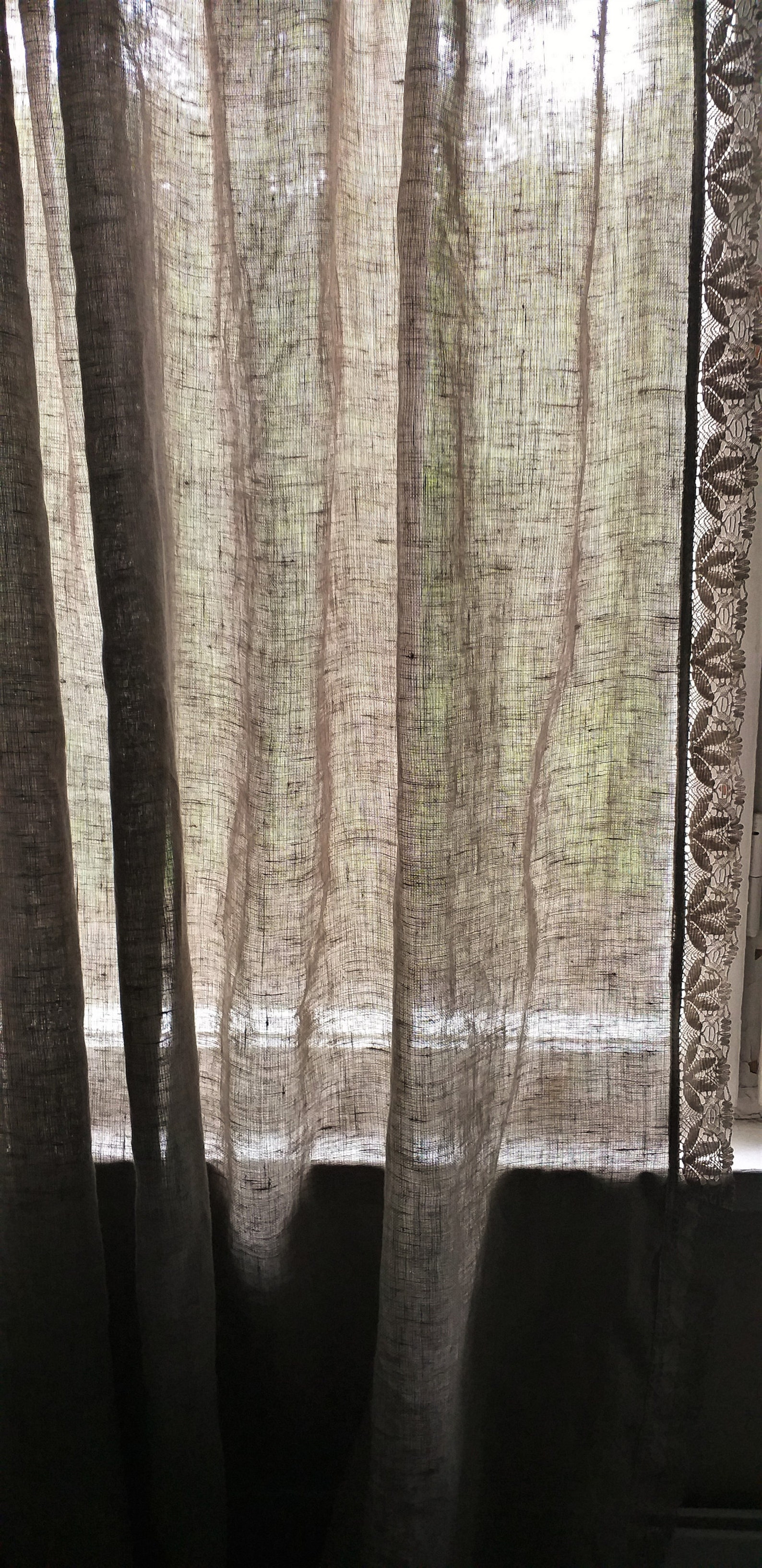 Jinchan Linen Curtains Light Filtering Farmhouse Style For Living Room Grommet 2 Panels Multiple Lengths 50 Inch Wide Machine Wash USA Made