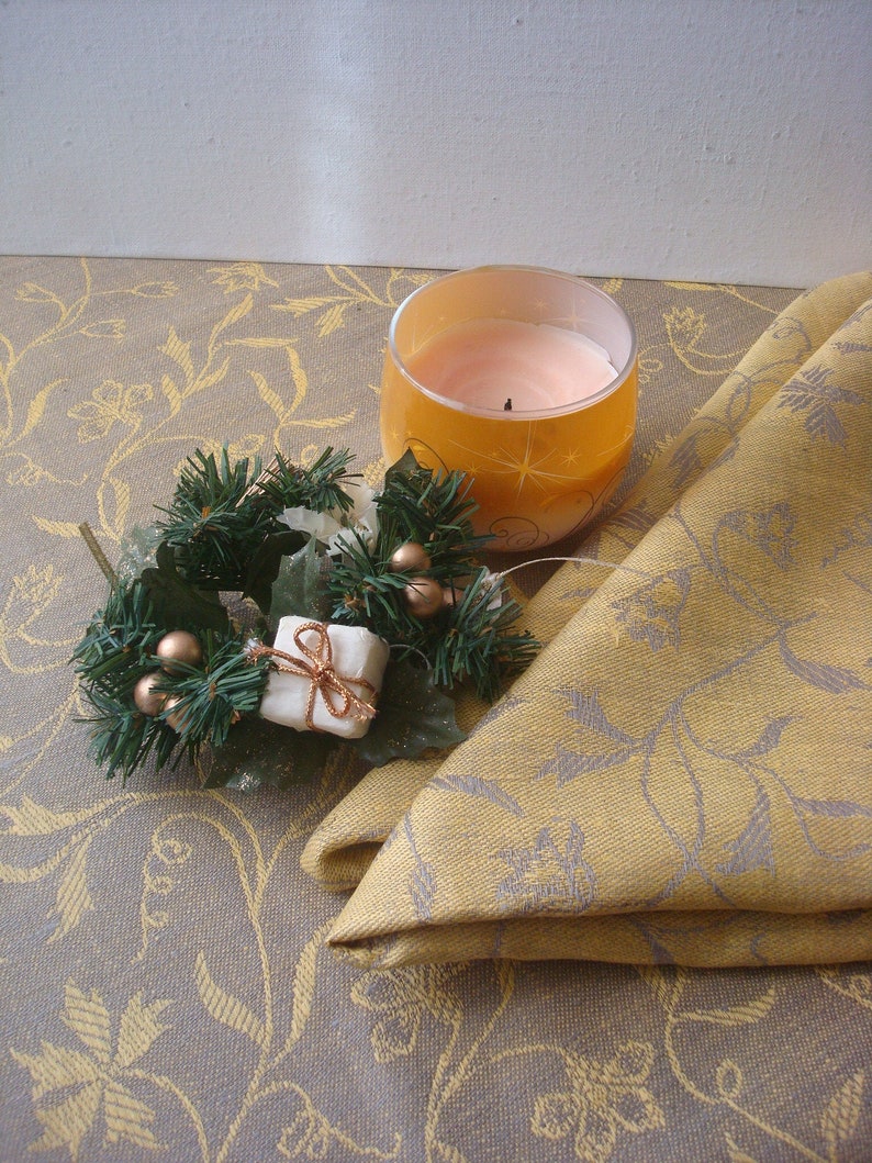 Custom linen tablecloth from jacquard linen square or rectangle tablecloth Christmas tablecloth image 2