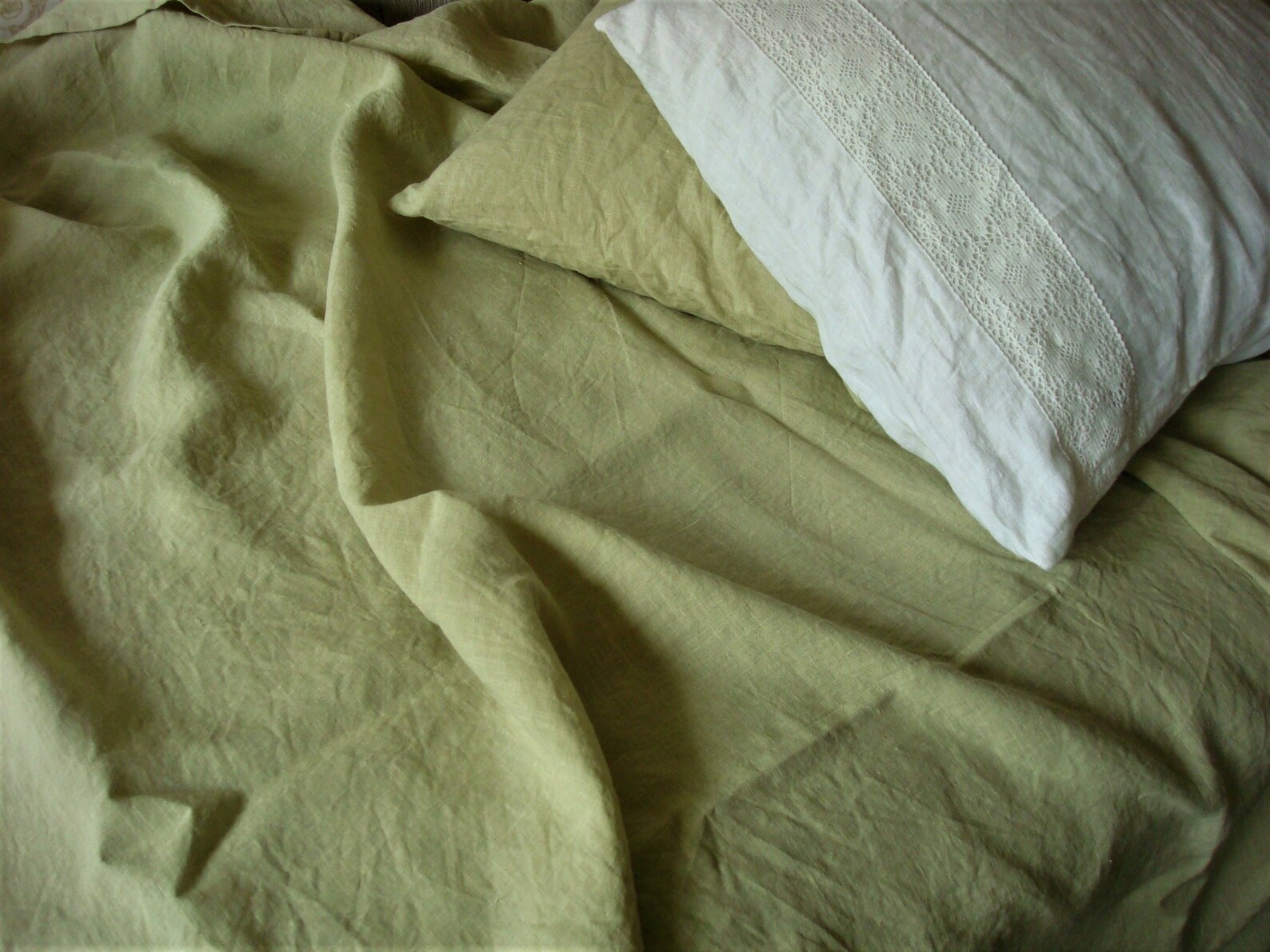 Queen Linen Sheet Set . Top Sheet Fitted Sheet and Two Etsy