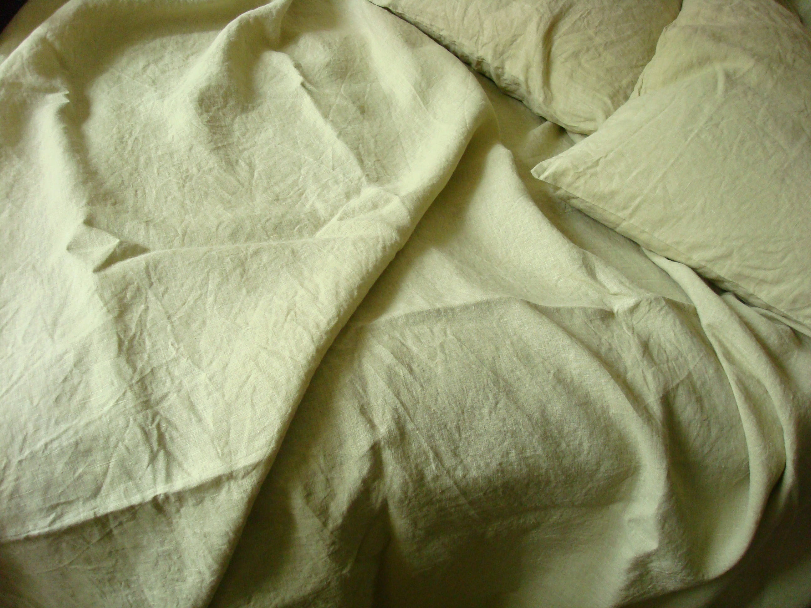 Queen Linen Sheet Set . Top Sheet Fitted Sheet and Two Etsy