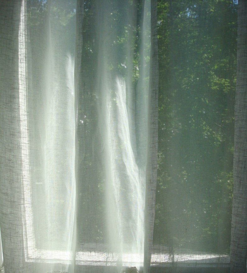 EXTRA WIDE WHITE Natural Sheer Curtains / Custom Curtain Etsy