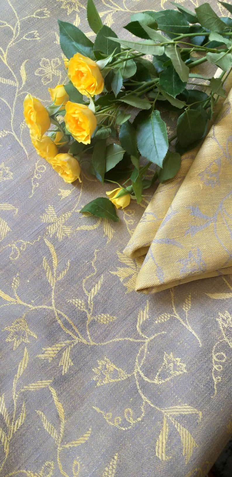 Custom linen tablecloth from jacquard linen square or rectangle tablecloth Christmas tablecloth image 5